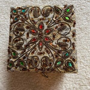 Embellished Jewelry Box with Gem Accents